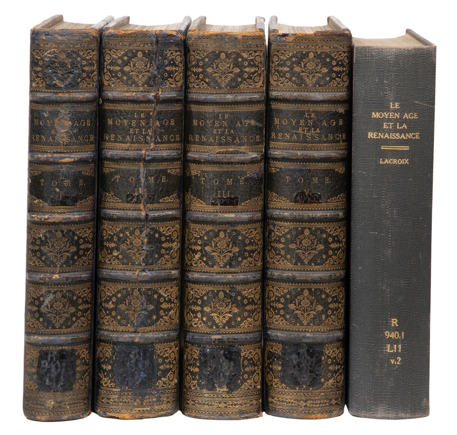 Leather Bound 'Le Moyen Age et la Renaissance' Book Set (1 of 12)