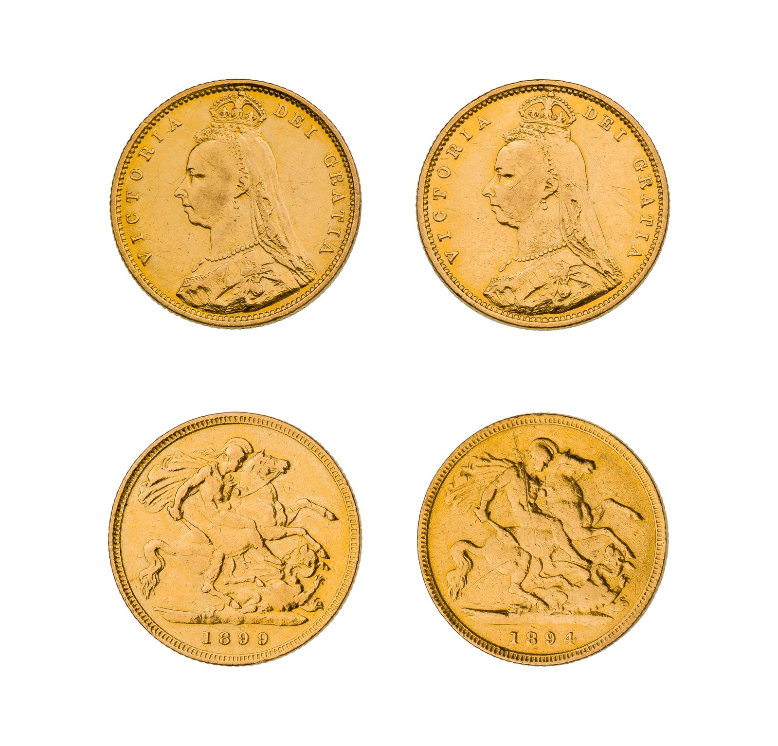 Yellow Gold British Half Sovereign Button Collection: Yellow Gold British Half Sovereign Button Collection (4) buttons depicting Queen Victoria having attached shanks Property from: an Estate, Chicago (The Loop), Illinois Diameter: 3/4 inches Weight: