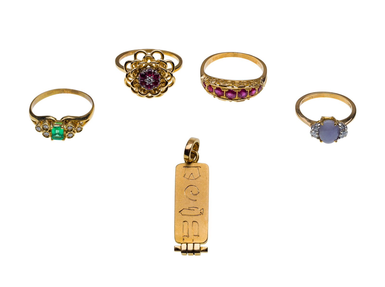 18k Yellow Gold Ring and Pendant Assortment (1 of 2)