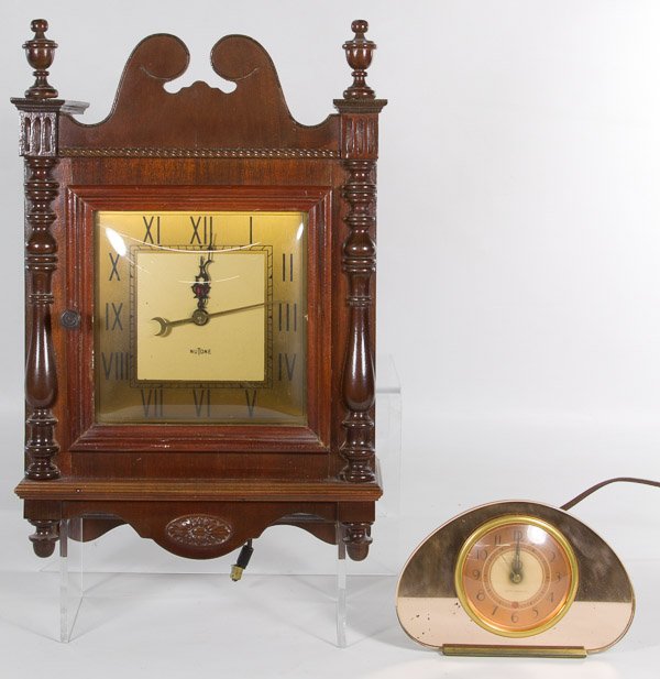 Nutone Wall Clock and Seth Thomas Desk Clock: Nutone Wall Clock and Seth Thomas Desk Clock Height: 16.00 inches (tallest) Category: Decorative Arts > Clocks Shipping Status: 3rd Party Shipping; the shipping cost may be high; please contact The UP
