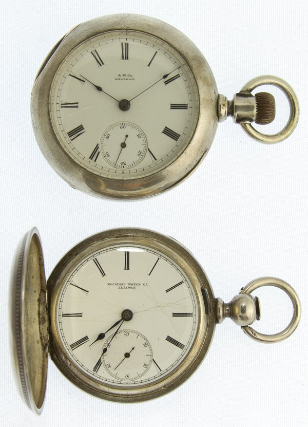 Waltham and Rockford Coin Silver Pocket Watches: Waltham and Rockford Coin Silver Pocket Watches Category: Jewelry and Timepieces > Men's Pocket Watches Shipping Status: Leonard Auction, Inc. will directly ship via USPS