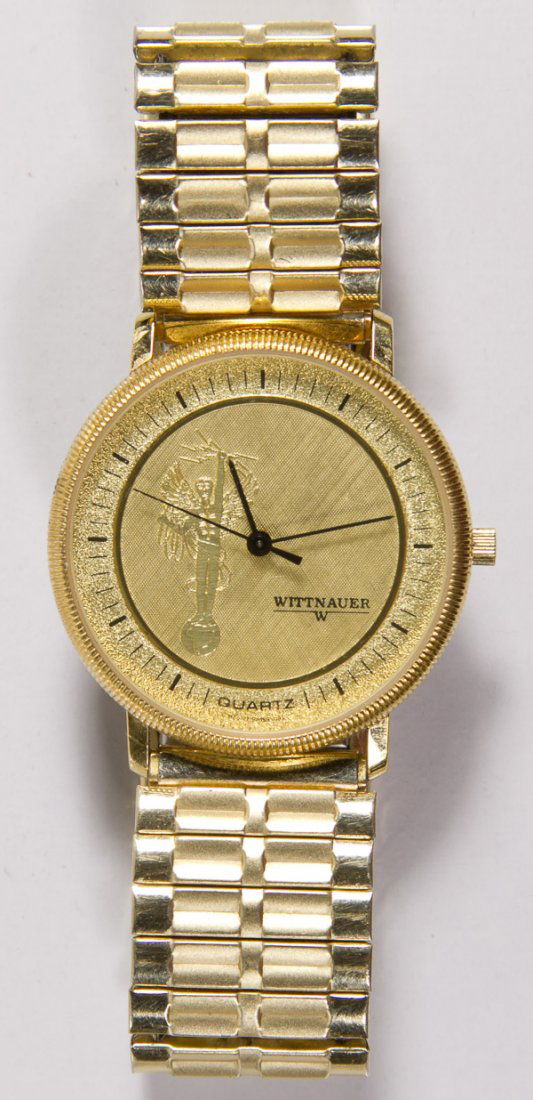 Wittnauer Men's Wrist Watch: Wittnauer Men's Wrist Watch 'Golden Boy' AT&T 20-year service award Weight: 32.15 dwts. (2) Category: Jewelry and Timepieces > Men's Wrist Watches Shipping Status: Leonard Auction, Inc. will directly