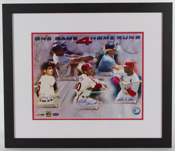 Baseball 'One Game 4 Homeruns' Autographed Photograph: Baseball 'One Game 4 Homeruns' Autographed Photograph Includes signatures of Willie Mays, Rocky Colavito, Mike Schmidt, Bob Horner and Mark Witten; COA from Steiner Sports Memorabilia Height: 11.00 in