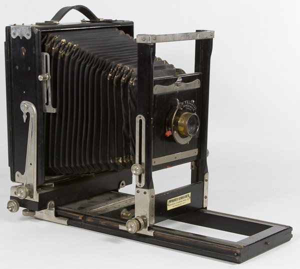 Improved Seneca View Large Format 5x7 Folding Camera: Improved Seneca View Large Format 5x7 Folding Camera Height: 11.50 inches, Width: 9.00 inches, Depth: 5.00 inches Category: Cameras and Electronics > Cameras Shipping Status: Leonard Auction, Inc. wil