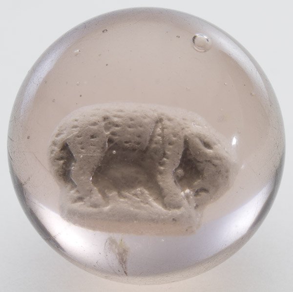 Purple Sulfide African Elephant Marble: Purple Sulfide African Elephant Marble Having a white sulphide African elephant in the center Diameter: 1.28 inches Category: Collectibles > Marbles Shipping Status: Leonard Auction, Inc. will directl