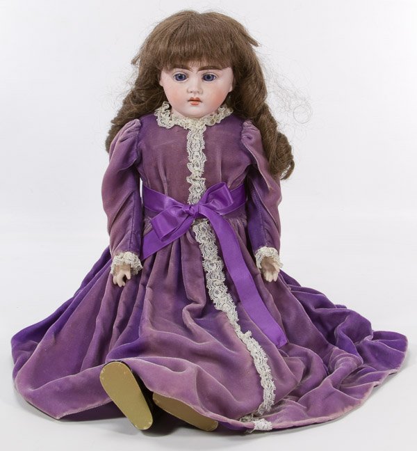 Cuno & Otto Dressel Holz Masse Shoulder Head Doll: Cuno & Otto Dressel Holz Masse Shoulder Head Doll Having stationary blue glass eyes, open crown, open mouth, kid leather body and bisque lower arms Height: 23.00 inches Category: Toys and Dolls > Anti