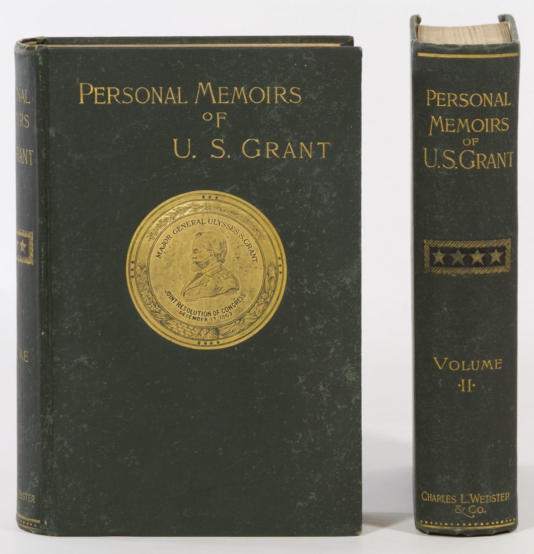 Personal Memoirs of U.S. Grant in Two Volumes: Personal Memoirs of U.S. Grant in Two Volumes 1885; published by Charles L. Webster & Co Height: 9.25 inches, Width: 7.00 inches Category: Books & Ephemera > Rare and First Edition Books Shipping Stat