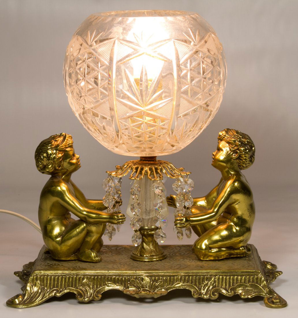 Imperlux Lead Crystal Globe Table Lamp