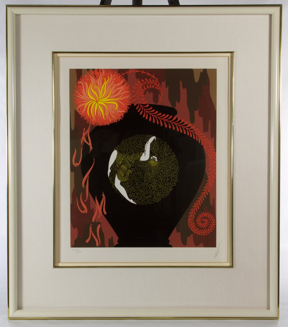 Erte (Russian, 1892-1990) 'Autumn Song' Serigraph: Erte (Russian, 1892-1990) 'Autumn Song' Serigraph Undated, signed lower right, numbered 102/300 Height: 16.50 inches, Width: 13.50 inches (sight) Category: Fine Art > Prints Shipping Status: 3rd Party