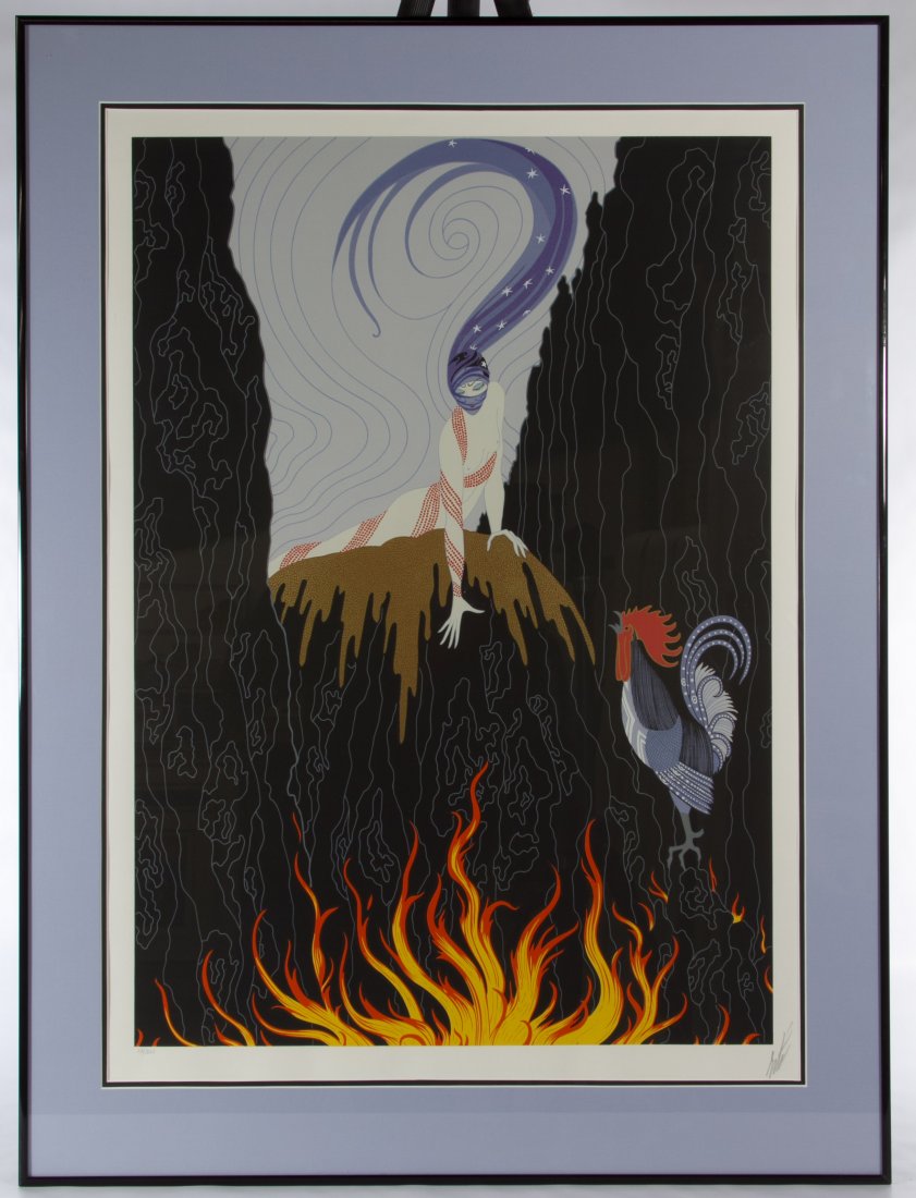 Erte (Russian, 1892-1990) 'The French Rooster': Erte (Russian, 1892-1990) 'The French Rooster' Serigraph Undated, signed lower right, numbered 12/300 Height: 27.00 inches, Width: 19.00 inches (sight) Category: Fine Art > Prints Shipping Status: 3rd
