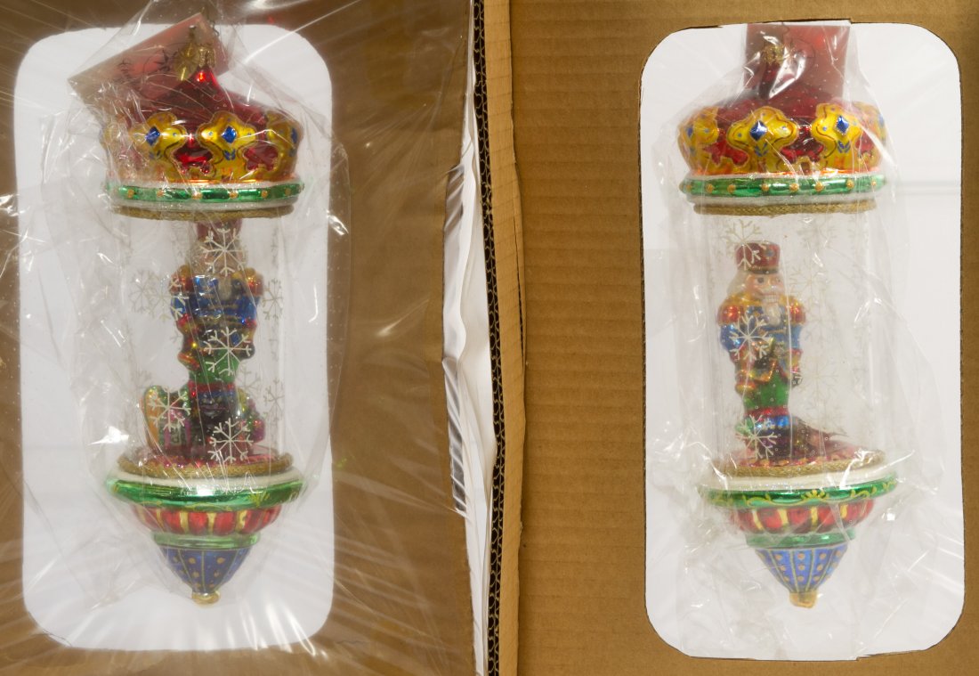 Christopher Radko Ornaments: Christopher Radko Ornaments Pair of blown glass 'Crystal Cracker' Christmas ornaments with the original packaging Height: 8.75 inches Category: Collectibles > Other Shipping Status: 3rd Party Shipping