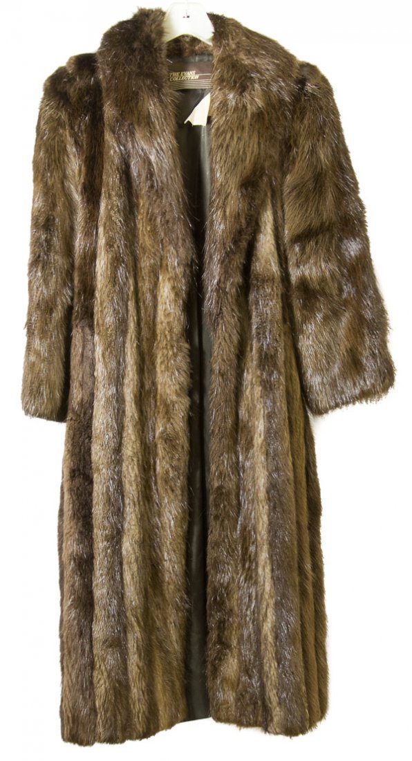 Beaver Coat by Evans: Beaver Coat by Evans Made in Canada Length: 52.00 inches, Width: 19.00 inches Category: Clothing & Accessories > Coats Shipping Status: Leonard Auction, Inc. will directly ship via USPS Approximate Sa
