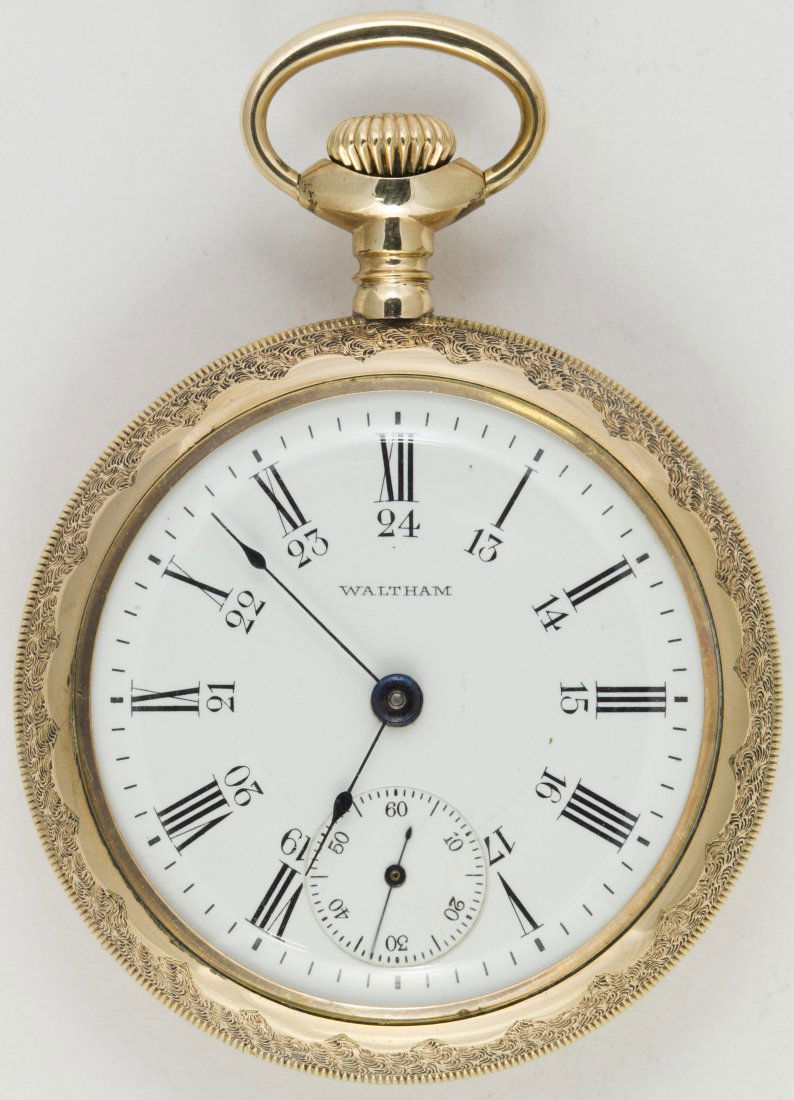 Waltham Engraved Case Pocket Watch