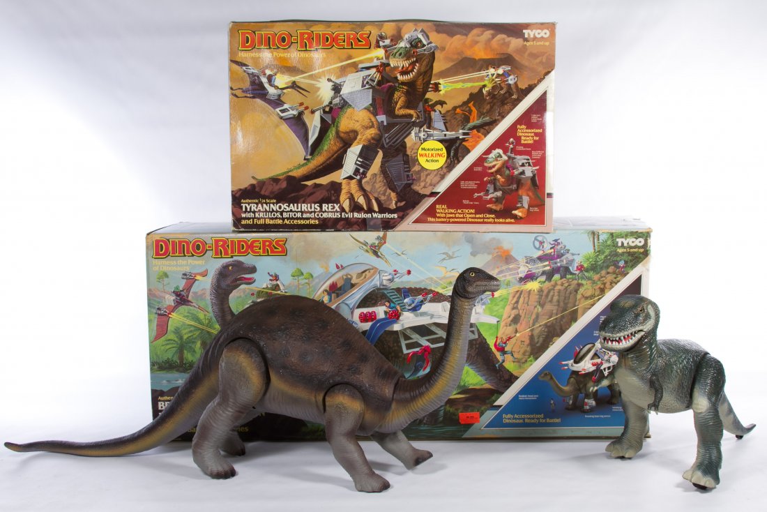 Tyco DinoRiders 'T. Rex' and 'Brontosaurus' Action