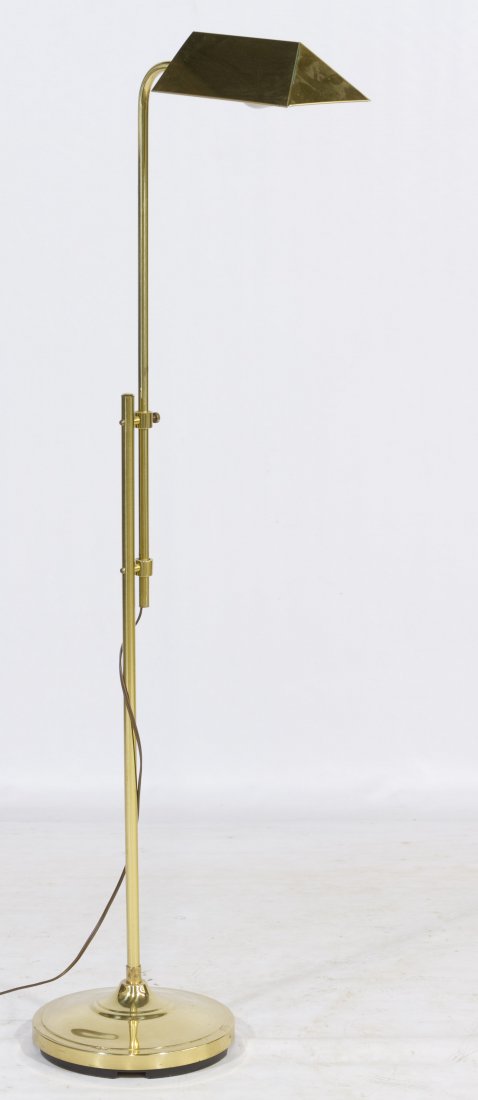 Brass Adjustable Floor Lamp: Brass Adjustable Floor Lamp Height: 50.00 inches (Maximum height) Category: Marketplace > Decorative Arts Shipping Status: 3rd Party Shipping; the shipping cost may be high; please contact The UPS Sto