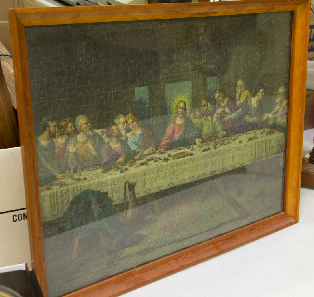 Framed 'Last Supper' Puzzle: Framed 'Last Supper' Puzzle Category: Decorative Arts > Objects Shipping Status: 3rd Party Shipping; the shipping cost may be high; please contact The UPS Store #3571 (312-226-3333), Prime Pack and Sh