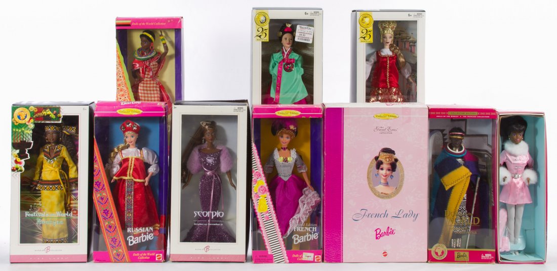 World Barbie Doll Assortment: World Barbie Doll Assortment Ten items including dolls representing Kenya, Russia, France, Korea and South Africa Height: 12.00 inches (doll) Category: Toys and Dolls > Contemporary Dolls Shipping Sta