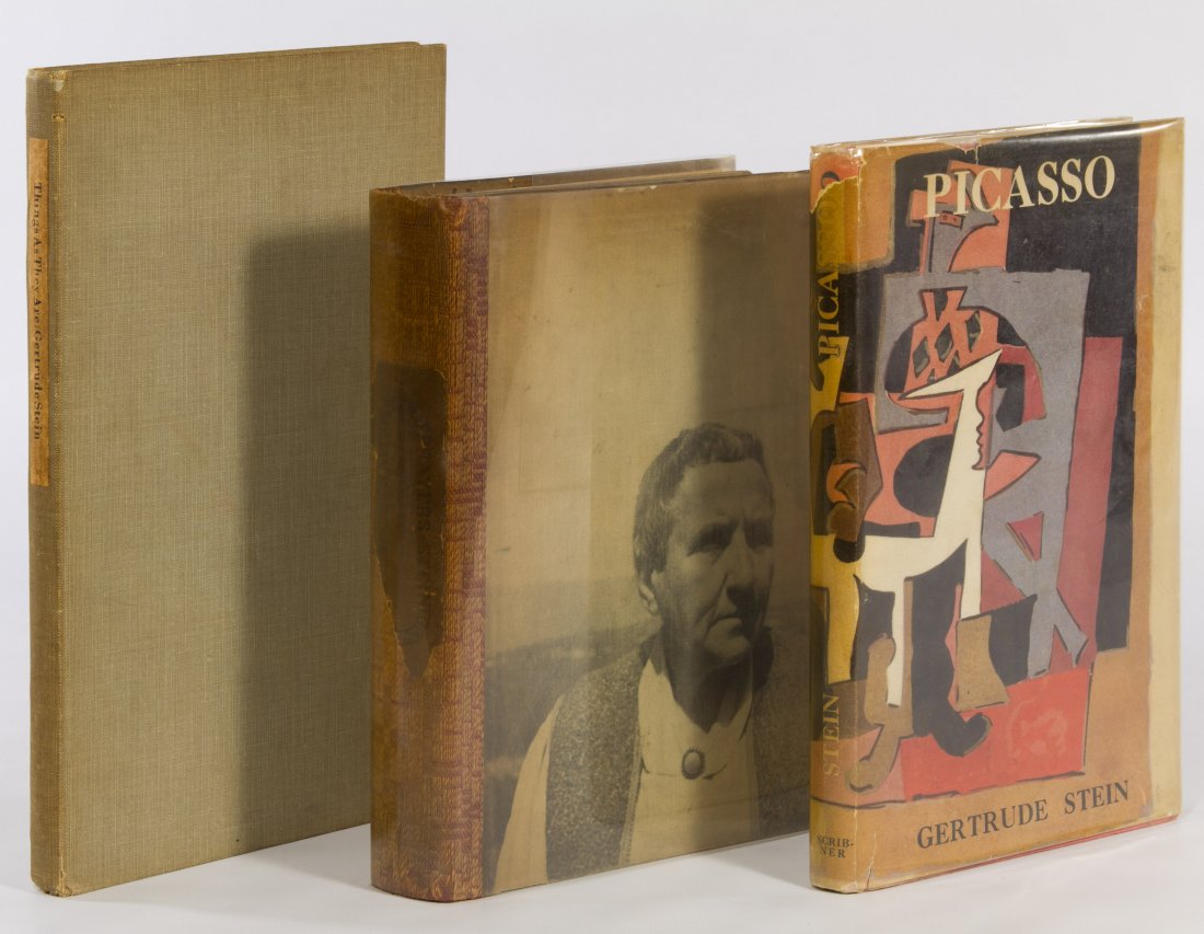 Gertrude Stein Book Assortment: Gertrude Stein Book Assortment Three books 'Things as They Are', 'Picasso' and 'Portraits and Prayers' Height: 9.75 inches (tallest) Category: Books & Ephemera > Rare and First Edition Books Shipping 