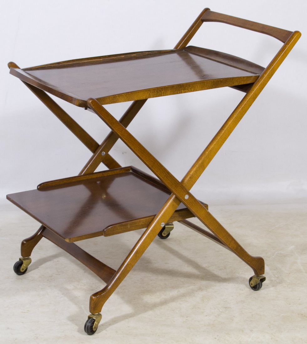 Folding Teak Tea Cart: Folding Teak Tea Cart Having removable tray with folding stand Height: 31.00 inches, Length: 29.00 inches, Width: 18.00 inches Category: Furniture > American Shipping Status: 3rd Party Shipping; the s