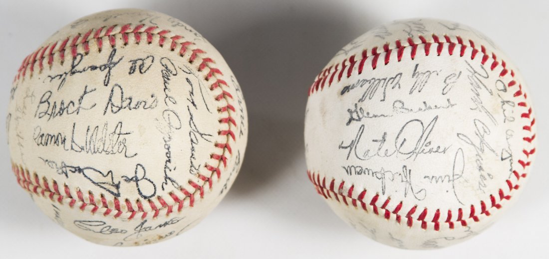 Chicago Cubs Team Signed Baseball: Chicago Cubs Team Signed Baseball c.1972, two balls including the signatures of Ron Santo and Ernie Banks Diameter: 3.00 inches Category: Sports Collectibles > Baseball Tax Status: Subject to an 8.25%