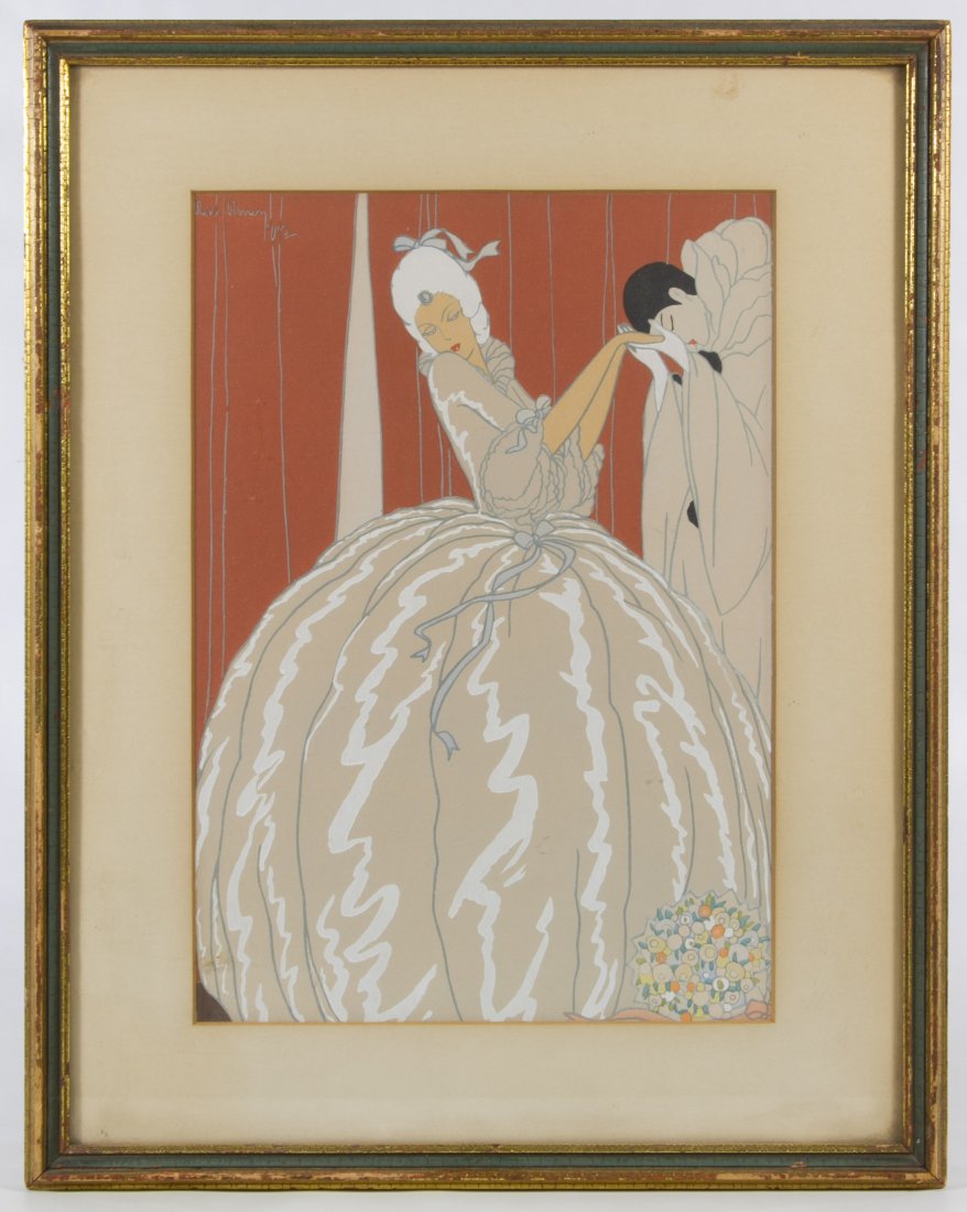 Max Nimoy (Ukrainian / American, 1901-1987) Gouache on: Max Nimoy (Ukrainian / American, 1901-1987) Gouache on Paper Undated, signed in upper left, depicting an 18th century style female Height: 11.00 inches, Width: 7.50 inches (sight) Category: Fine Art >