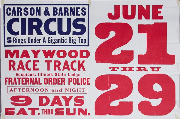 Carson and Barnes Circus Posters: Carson and Barnes Circus Posters Four posters of people and animals Height: 30.25 inches, Width: 28.75 inches (tallest) Category: Collectibles > Other Shipping Status: 3rd Party Shipping; the shipping