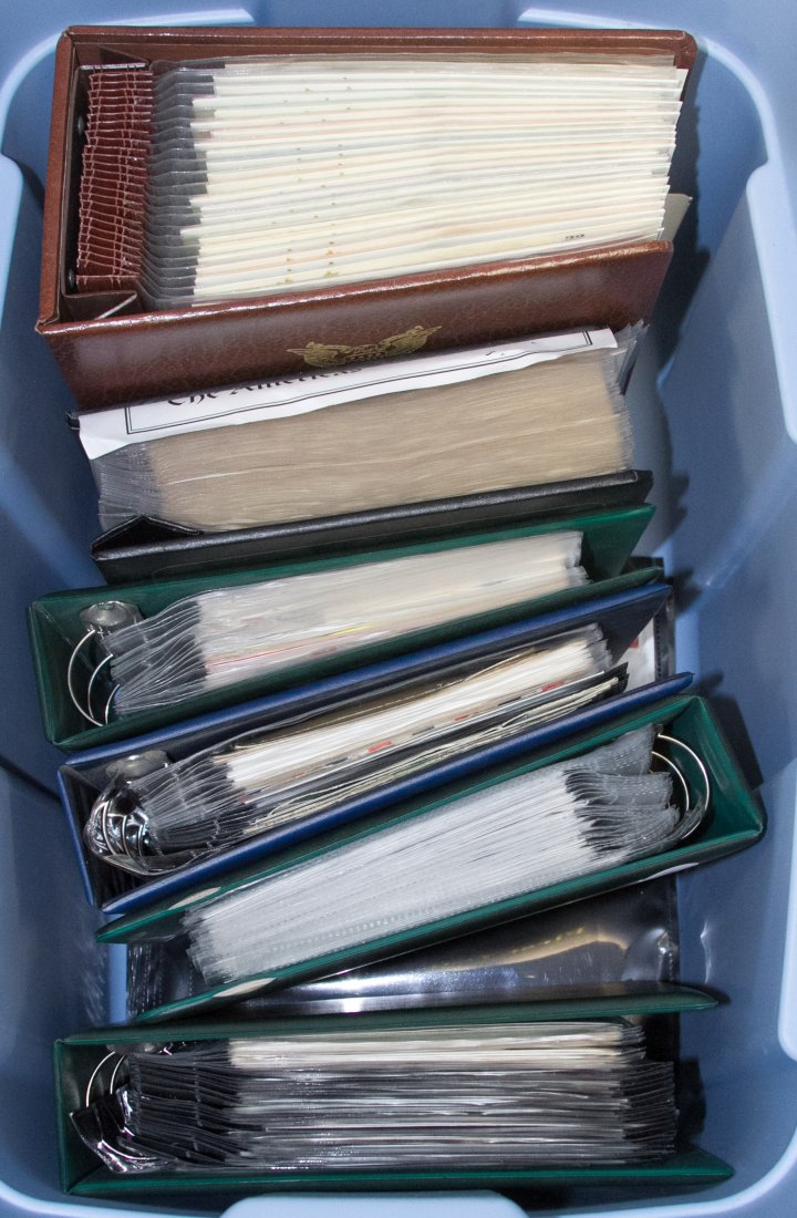 First Day Cover Assortment: First Day Cover Assortment Six albums, First Day Covers some dated in 1940's, with Golden Replicas of US Stamps in album Category: Stamps > United States First Day Covers Shipping Status: Leonard Auct
