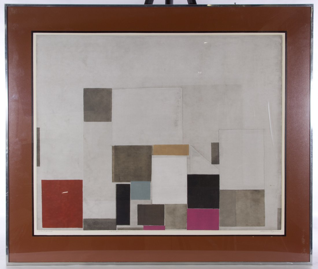 Norio Azuma (Japanese, 1928-2004) 'Tranquillity' Artist: Norio Azuma (Japanese, 1928-2004) 'Tranquillity' Artist Proof Lithograph Undated, pencil signed lower right, depicting abstract shapes Height: 24.00 inches, Width: 30.00 inches (lithograph) Category: 