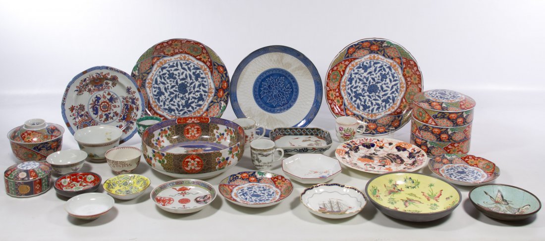 Chinaware Assortment: Chinaware Assortment Twenty-eight items; including jars, plates, bowls and an egg cup Height: 5.50 inches (tallest) Category: Porcelain and Ceramics > Asian Shipping Status: 3rd Party Shipping; the sh