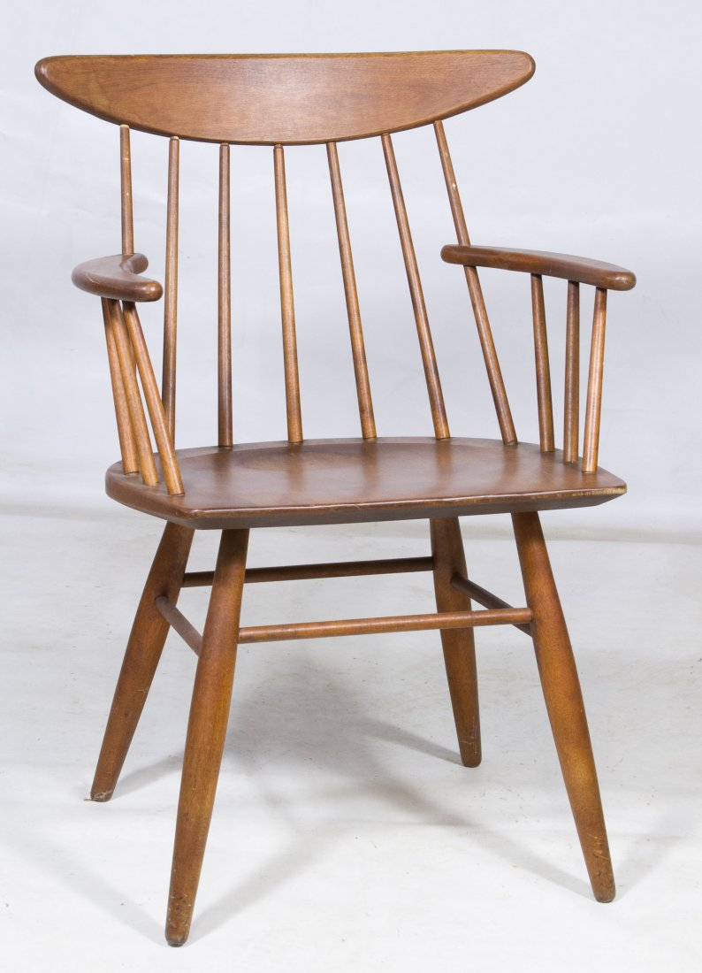 Mid-Century Modern Teak Arm Chair by Russel Wright for: Mid-Century Modern Teak Arm Chair by Russel Wright for Conant Ball c.1950, having the stamped maker mark to the underside Height: 32.00 inches, Width: 22.50 inches, Depth: 18.00 inches Category: Furni