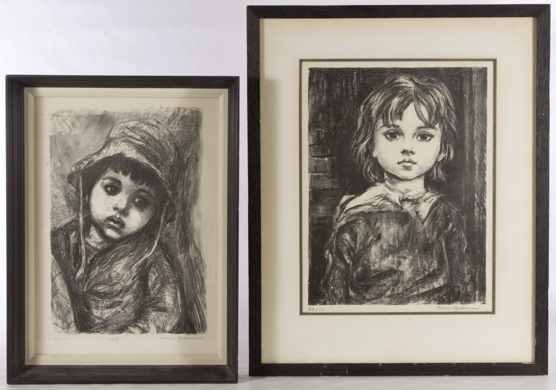 Marion Greenwood (American, 1909-1970) Prints: Marion Greenwood (American, 1909-1970) Prints Two prints of young children, both are signed lower right Height: 14.50 inches, Width: 11.00 inches (largest print) Category: Fine Art > Prints Shipping S