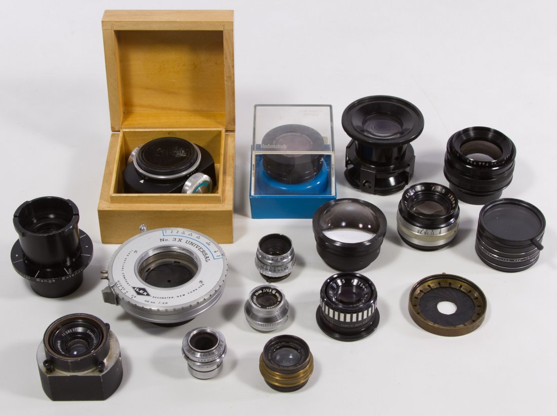 Camera Lens Assortment: Camera Lens Assortment Sixteen lenses including Schneider-Kreuznach, ILEX, Wollensak, Rodenstock, Olympus and Bausch & Lomb-Zeiss Width: 3.00 inches (widest) Category: Cameras and Electronics > Camera
