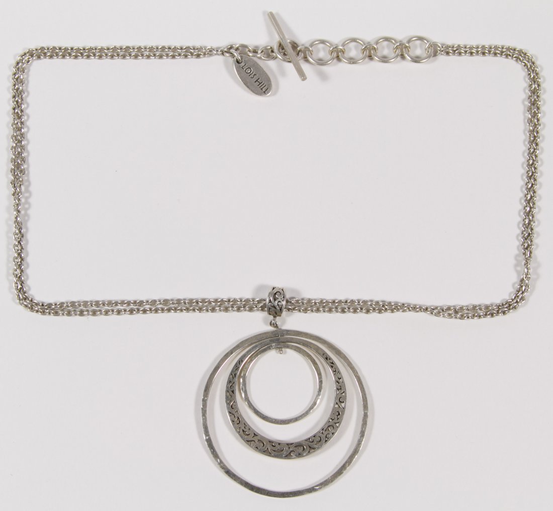 Lois Hill Sterling Silver Necklace and Pendant: Lois Hill Sterling Silver Necklace and Pendant Length: 16.50 inches Weight: 15.18 dwts. Category: Jewelry and Timepieces > Sterling Silver Shipping Status: Leonard Auction, Inc. will directly ship via