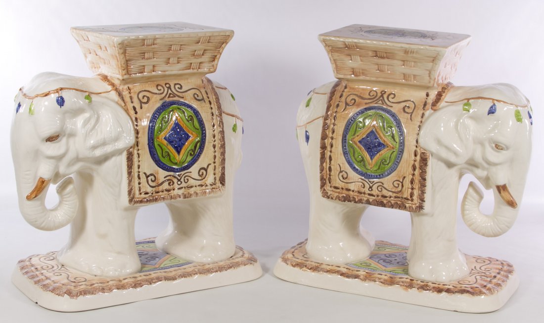 Elephant Form Garden Seats: Elephant Form Garden Seats 20th Century, produced in Brazil Height: 18.00 inches, Width: 17.00 inches Category: Decorative Arts > Lawn & Garden Shipping Status: Due to size, weight, value or shipping 