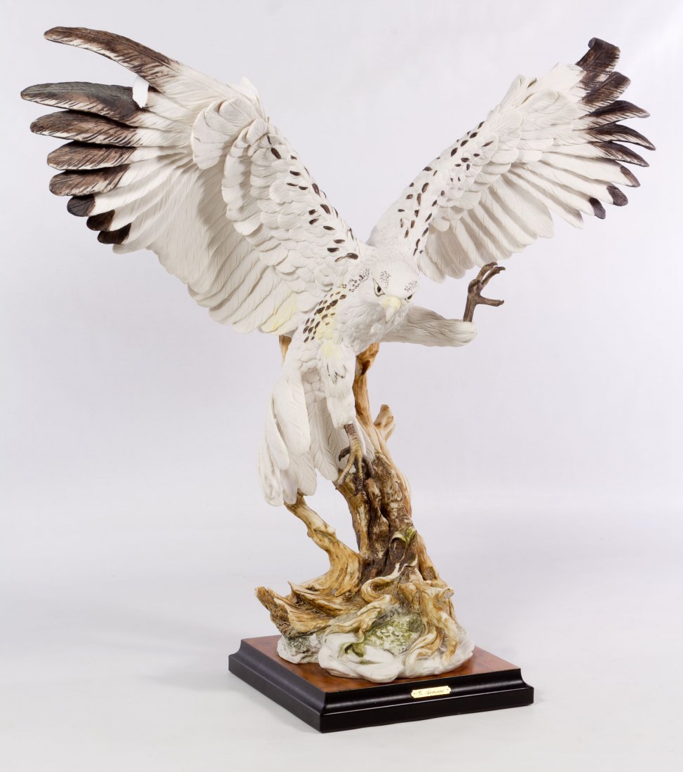 Giuseppe Armani 'Eagle' Figurine: Giuseppe Armani 'Eagle' Figurine 1988, signed 'G. Armani' and stamped with the Capodimonte mark Height: 21.00 inches, Width: 22.00 inches Category: Figurines > Armani Shipping Status: Due to size, wei