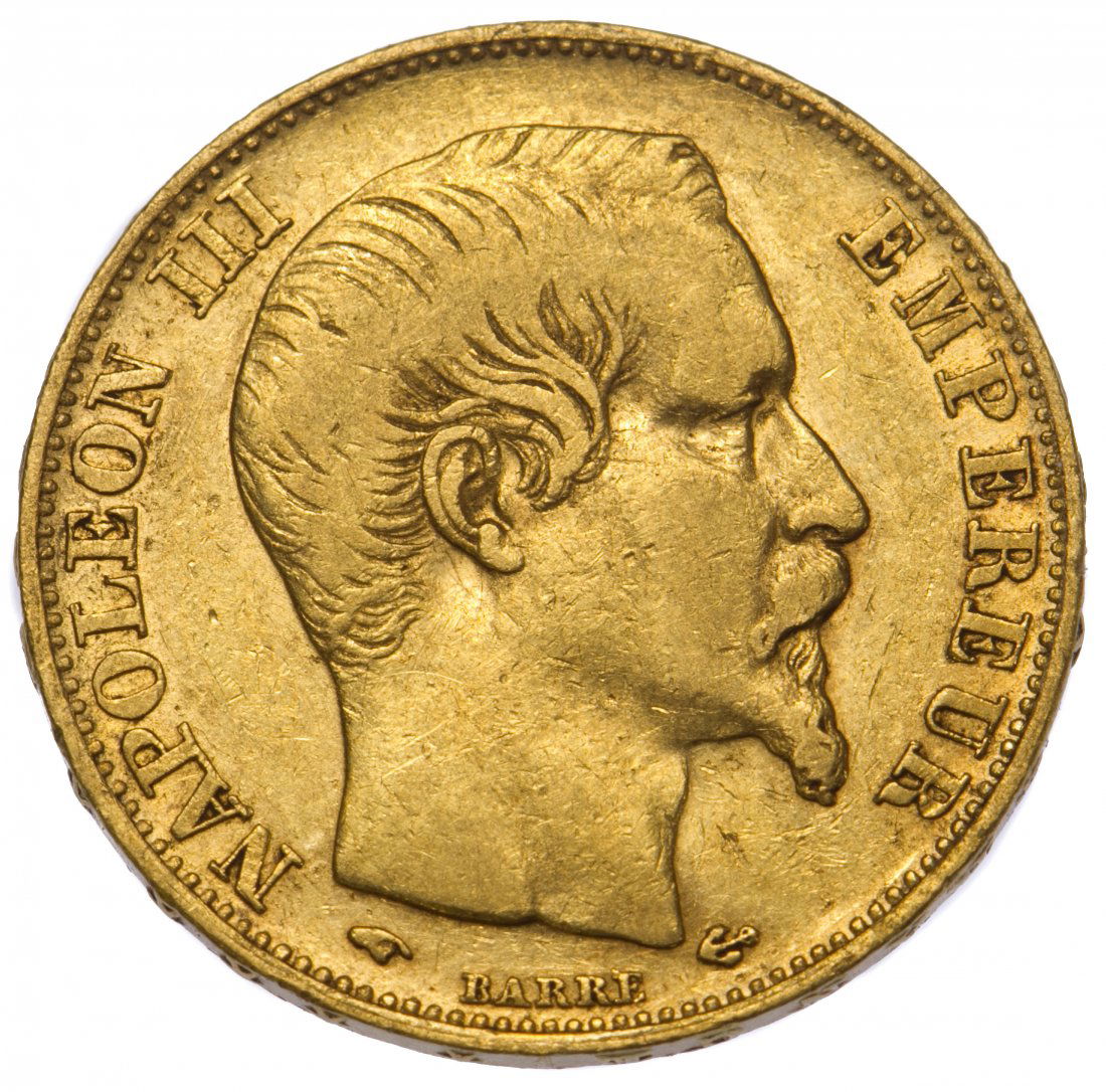 France: 1858-A 20 Francs Gold XF: France: 1858-A 20 Francs Gold XF Category: World Coins & Currency > World Coins Shipping Status: Leonard Auction, Inc. will directly ship via USPS Approximate Sale Time: 10:19 am CST