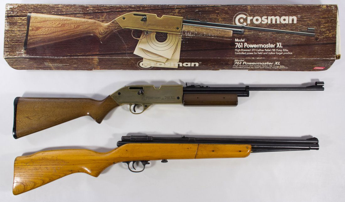 Crosman 761 Powermaster and Hawthorne M140 Pellet: Crosman 761 Powermaster and Hawthorne M140 Pellet Rifles Both are single shot pump-action Length: 36.00 inches (longest) Category: Sporting Goods > Air Guns Shipping Status: Due to size, weight, value
