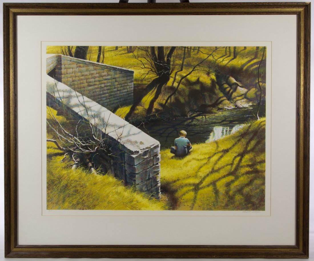 Robert Addison (American, 1924-1988) 'Hideaway': Robert Addison (American, 1924-1988) 'Hideaway' Serigraph Undated, signed lower right, marked 'AP' lower left; having a Merrill Chase COA attached en verso Height: 18.00 inches, Width: 24.00 inches (s