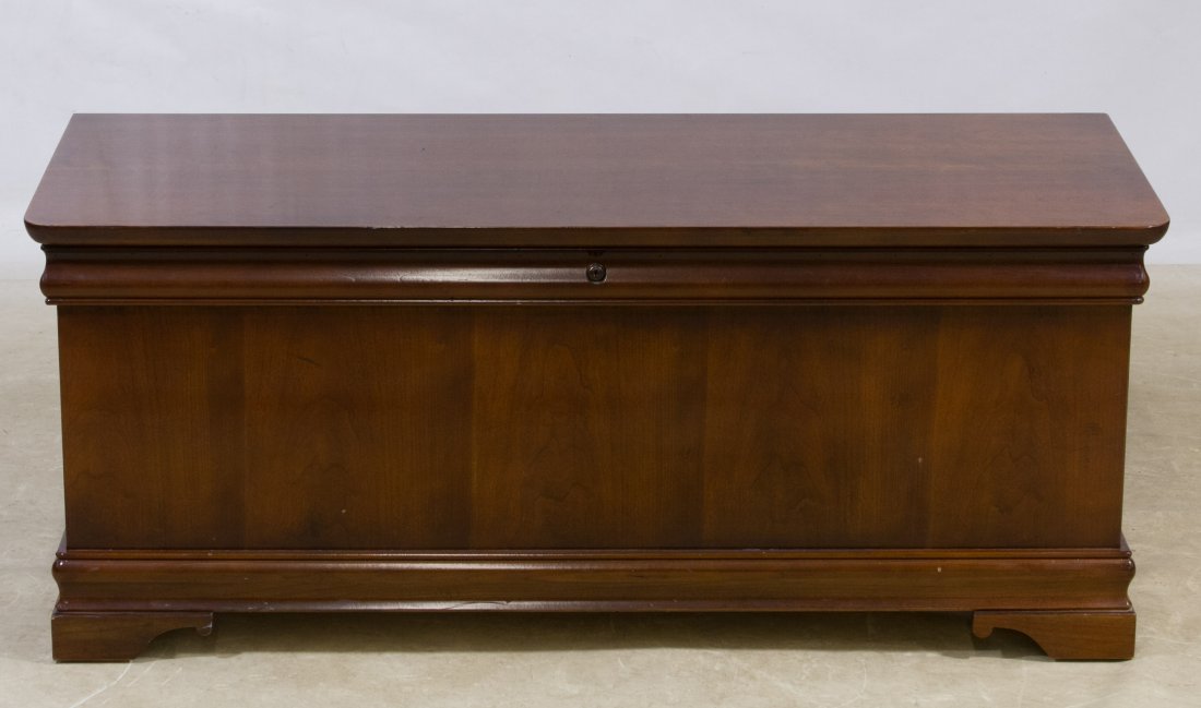 Walnut Cedar Blanket Chest by Lane: Walnut Cedar Blanket Chest by Lane Having hinged lid Height: 20.50 inches, Width: 49.00 inches, Depth: 18.50 inches Category: Furniture > American Shipping Status: Due to size, weight, value or shippi