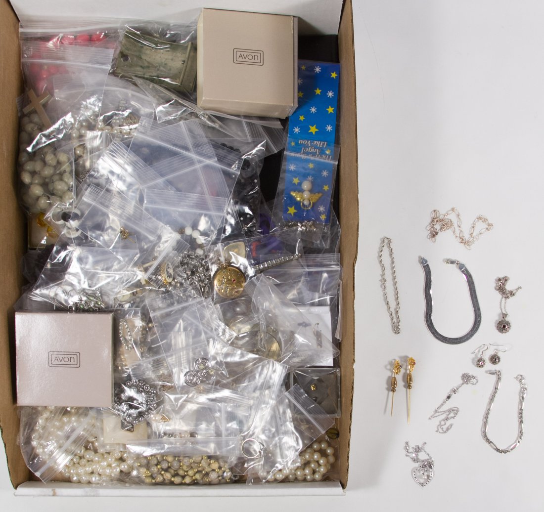 Gold, Sterling Silver and Costume Jewelry Assortment: Gold, Sterling Silver and Costume Jewelry Assortment Including 10k gold, ruby and sapphire hat pins and sterling silver Length: 2.75 inches (hat pin) Weight: 1.48 dwts. (gold) Category: Jewelry and Ti