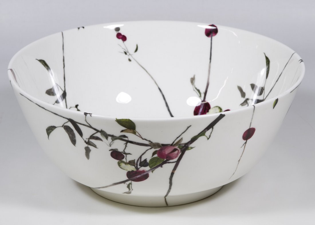 Royal Doulton 'Crab Apple' Bowl by Andrew Wyeth: Royal Doulton 'Crab Apple' Bowl by Andrew Wyeth 1973 ceramic bowl signed on underside; with original box Height: 5.50 inches, Diameter: 13.00 inches Category: Porcelain and Ceramics > Royal Doulton Sh