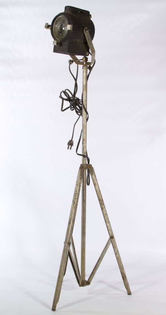 Cycon Tripod Spot Light: Cycon Tripod Spot Light c.1930, stamped maker mark on the back Height: 40.50 inches Category: Decorative Arts > Lamps Shipping Status: Due to size, weight, value or shipping complexity, this item must
