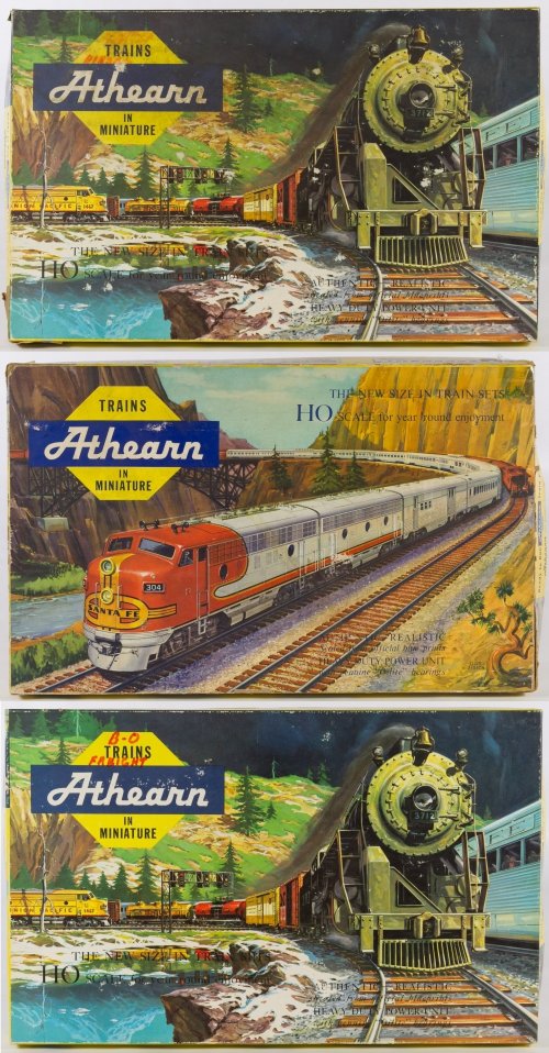 Athearn HO Model Train Assortment: Athearn HO Model Train Assortment Three sets of HO Athearn train sets including the Baltimore and Ohio set with engine #740 and six cars, the Union Pacific set #4083 with an engine and six cars, and t