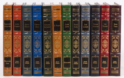 Easton Press 'World's Best Short Stories' Book Set: Easton Press 'World's Best Short Stories' Book Set 1996, twelve volume complete set including leather bound books featuring the authors Nathaniel Hawthorne, Sherwood Anderson, Frank Kafka, Jack London