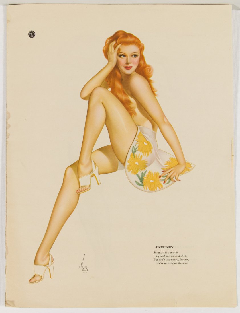 Alberto Vargas (American, 1896-1982) Twelve Months Pin: Alberto Vargas (American, 1896-1982) Twelve Months Pin Up Calendar Booklet Undated, printed signatures lower left, includes all twelve months with no calendar Height: 13.25 inches, Width: 10.00 inches