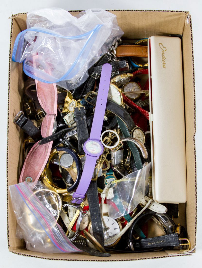 Wrist Watch Assortment: Wrist Watch Assortment Including over fifty watches with examples from Elgin, Becora, Gruen, Timex and Swifa Category: Jewelry and Timepieces > Watches Shipping Status: Leonard Auction, Inc. will dire