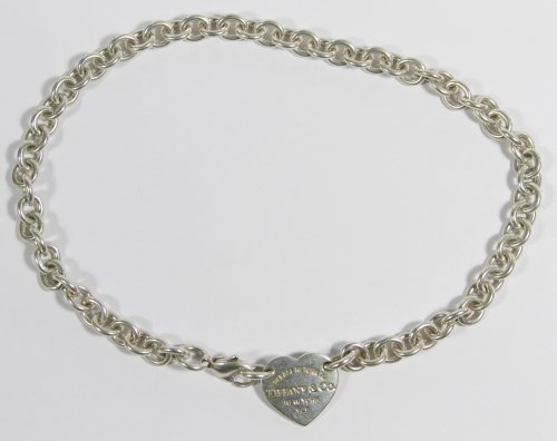 Tiffany & Co Sterling Silver Choker Necklace: Tiffany & Co Sterling Silver Choker Necklace Having a heart-shaped 'Please Return to ...' link Length: 14.00 inches Weight: 32.99 dwts. Category: Jewelry and Timepieces > Sterling Silver Shipping Stat