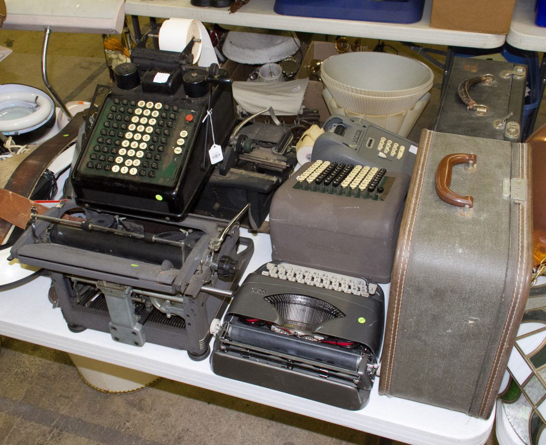 Typewriter and Adding Machine Assortment: Typewriter and Adding Machine Assortment Including examples from Underwood, Victor and Royal Category: Cameras and Electronics > Other Tax Status: Subject to an 8.25% sales tax for Illinois residents