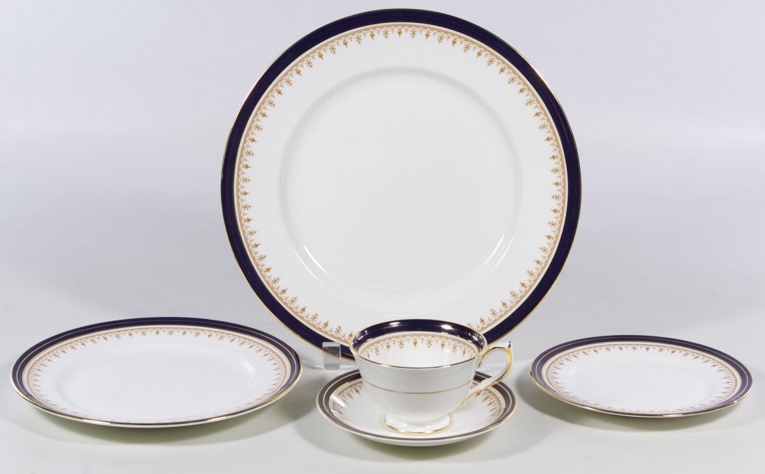 Aynsley 'Leighton' China Service: Aynsley 'Leighton' China Service Including (10) dinner plates, (11) salad plate, (10) dessert plates, (12) coffee cups and (11) coffee saucers Diameter: 10.50 inches (dinner plate) Category: Porcelain