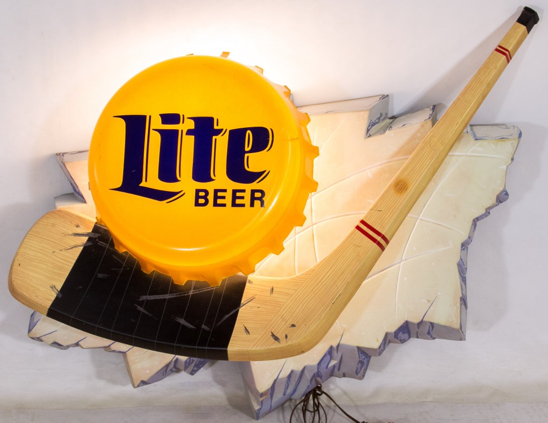 Miller Lite Hockey Beer Sign